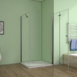 H K - Sprchovací kút SOLO B8 80x100x185 so zalamovacími dverami vrátane sprchovej vaničky z liateho mramoru SE-SOLOB88010/THOR-10080