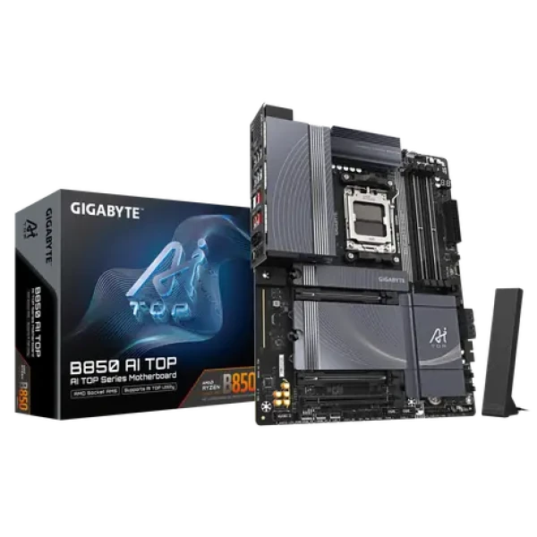 GIGABYTE B850 AI TOP / B850 / AM5 / 4X DDR5 / PCIex 16 / 2x 10GLAN / Wi-Fi7 / ATX (B850 AI TOP)