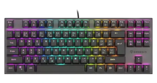 Genesis Thor 303 TKL RGB Outemu Red čierna / Herná mechanická klávesnica / CZ/SK layout / USB / Hot Swap (NKG-1883)