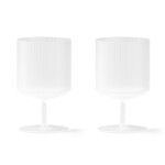 Ferm LIVING Pohár na víno Ripple Frosted 270 ml – set 2 ks