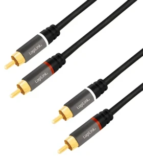 LogiLink 2x RCA (M) - 2x RCA (M) čierna / Audio kábel / 3 m (CA1206)