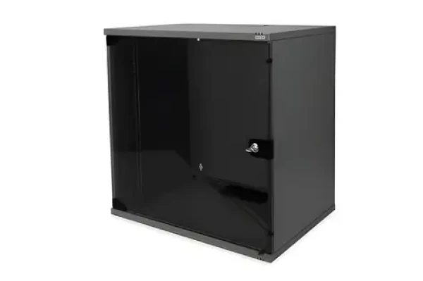 Digitus SOHO 12U čierna / Nástenný rozvádzač / 19" / 520x580x400 mm / sklenené dvere / do 60 kg (DN-19 12-U-S-SW)
