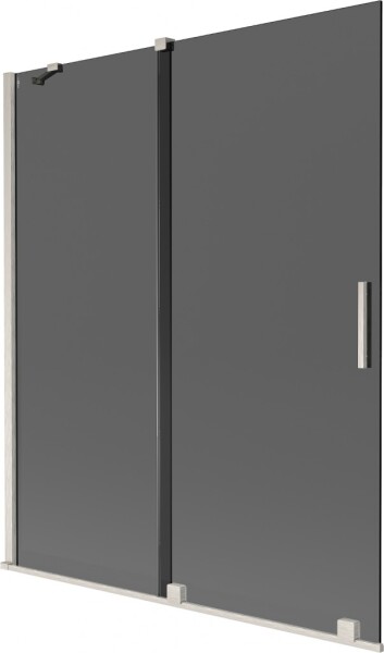 MEXEN/S - Velár dvojkrídlová posuvná vaňová zástena 140 x 150, grafit, nikel kartáčovaný 896-140-000-41-97