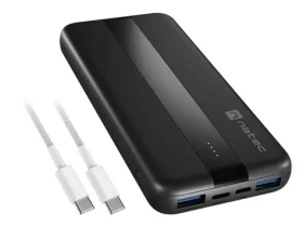 Natec Trevi Slim Q V2 10000 mAh čierna / Powerbanka / 2x USB-A 18W / USB-C 20W / PD / QC (NPB-2294)