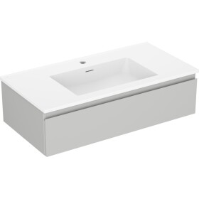 MEXEN/S - Orio kúpeľňová skrinka 90 cm s umývadlom Otis, 1 šuplík, šedá mat/biela mat 91A10-09023-1-BF62-W18M01
