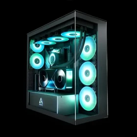 ARCTIC Xtender VG Premium čierna / PC skriňa / Bez zdroja / tvrdené sklo / vertikálne GPU (ACPCC00024A)