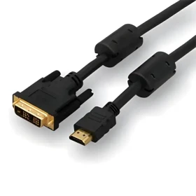 Logo DVI (18+1) - HDMI 3M čierny / Kábel / pozlátené konektory / Full HD / 1,65 Gb/s (25252)