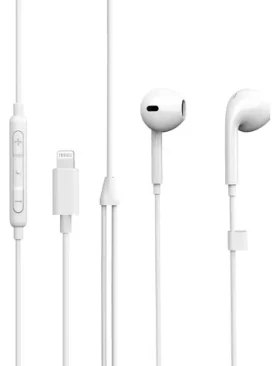 ESTUFF In-ear slúchadlá pre Apple zariadenia biela / Slúchadlá do uší / drôtové / Lightning / 1,2 m kábel / 32 ohm (ES652010)