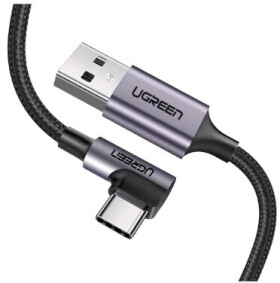 Ugreen Kábel USB-A (M) - USB-C (M) 2m čierna / uhlový USB-C (6957303859429)