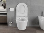 MEXEN/S - Rico Závesná WC misa Rimless vrátane sedátka s slow-slim, Duroplast, biela - 30720500 30720500