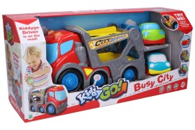 Detský ťahač s efektmi 31 cm 2 autá 9 cm, Wiky Vehicles, W012388