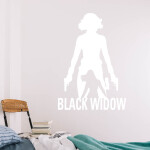 Veselá Stena Samolepka Black Widow silueta Farba: fialová, Veľkosť: 60 x 85 cm