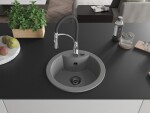 MEXEN/S MEXEN/S - Diego granitový drez 1-miska vrátane batérie Aster, šedá 6512-71-73450-07-B