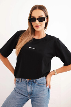 Dámska bavlnená blúzka s potlačou Minimal black UNI