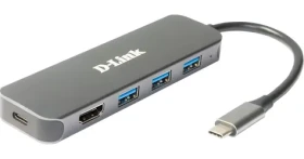 D-Link DUB-2333 sivá / USB-C hub / 5v1 / HDMI 4K 30Hz / PD 20V/3A / 3x USB-A 3.0 (DUB-2333)