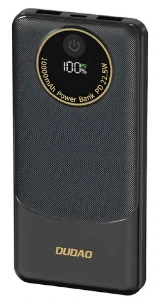 Dudao K12 10000mAh čierna / Powerbanka / PD 22.5W / USB-A / USB-C