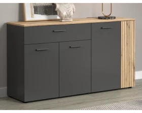 Komoda so zásuvkou Esteban 150 cm, antracit/dub evoke%