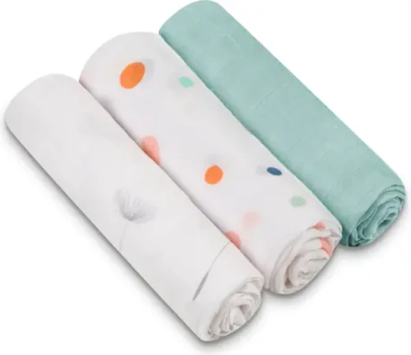 Lionelo Bambusové plienky 3ks Dot / Bambusová plienka / 70x70 cm / 100% bambus / 3 ks (LO-BAMBOO SET DOT)