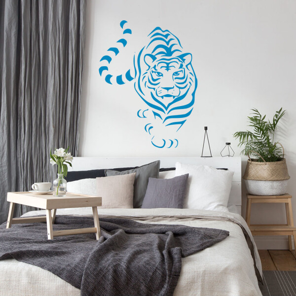 Veselá Stena Samolepka Tiger indický Farba: modrá, Veľkosť: 40 x 31 cm