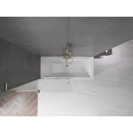 MEXEN/S - Velar L dvojkrídlová posuvná vaňová zástena 110 x 150, dekor, zlatá 896-110-003-31-50