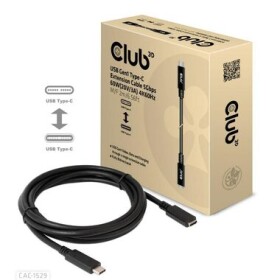 CLUB3D CAC-1529 kábel USB-C M/F čierna 2m / 4K 60Hz (CAC-1529)