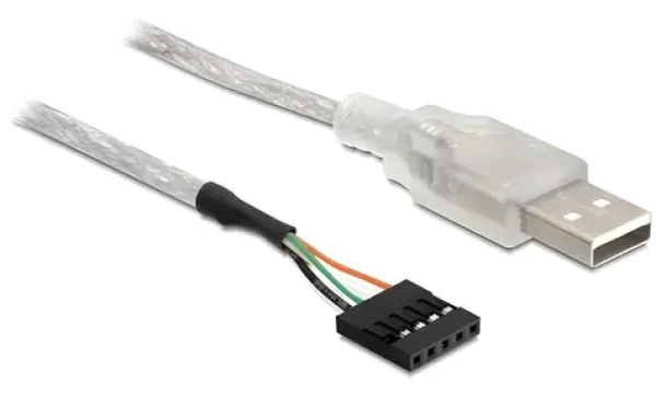 DeLock 5-pin - USB-A / Kábel / interný / 0,7 m / strieborná (83078)