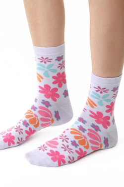 Dámske vzorované ponožky 099 SVĚTLE FIALOVÁ 38-40