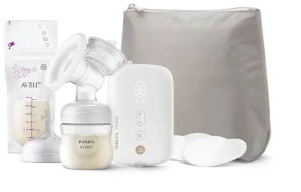 Philips Avent SCF396/31 biela / Odsávačka materského mlieka / Elektrická / Dobíjacia / Displej