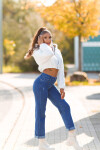 Sexy used look push up flarred jeans denimblue