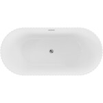 MEXEN/S - Paola voľne stojaca vaňa reliéf 170 x 80, biela lesk, sifón a prepad chróm 52721708000-01