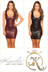 Sexy KouCla Wetlook mini dress with zips BORDEAUX Einheitsgroesse