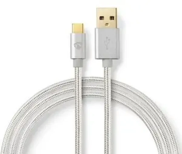 Nedis GOLD kábel USB-A - USB-C / Dátový kábel / USB 2.0 / 3 m / nylon / hliníkové konektory (CCTB60600AL30)