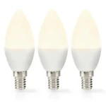 Nedis LED žiarovka E14 / Sviečka / 2.8 W / 250 lm / 2700 K / Teplá biela / Matné / 3 ks (LBE14C351P3)