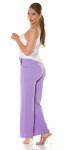 Sexy Koucla Highwaist Cloth Pants with Belt lilac L