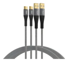 EFB USB-A - USB-C / Sada nabíjacích káblov / 60 W / QC 3.0 / 2× 1 m / textilné opláštenie (USB-AC-00006)