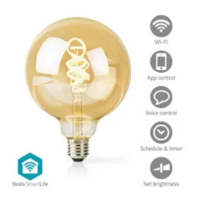Nedis SmartLife LED žiarovka / Wi-Fi / E27 / 360 lm / 4.9 W / Sklo / Android iOS (WIFILRT10G125)