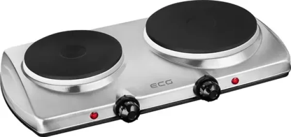 ECG EV 2512 Stainless sivá / dvojplatničkový elektrický varič / 2500 W / 185 mm 1500 W + 155 mm 1000 W (100000886591)
