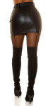 Sexy Highwaist faux leather Miniskirt with belt black M