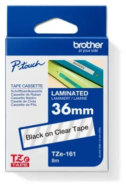 Brother TZE-161 / Páska TZe / priesvitná-čierna / 36 mm / 8 m / laminovaná (TZE161)