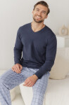 Pyžamo Taro 3668 Dorian, s dlhými rukávmi, veľkosti M–2XL, Z26 tmavě modrá XL