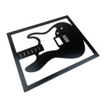 Veselá Stena Drevená nástenná dekorácia Elektrická gitara čierna