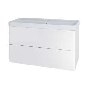 Mereo Siena, kúpeľňová skrinka s keramickým umývadlom 101 cm, biela lesk CN4121