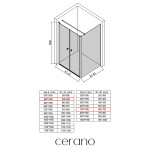 CERANO - Sprchovací kút Antelo L - Ľ/P - 6 mm - čierna matná, transparentné sklo - 80x70 - otočný CER-666472