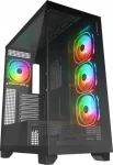 Rampage Hydra V1 čierna / Skriňa / E-ATX / 1x USB-C, 1x USB-A + húb / 4X ARGB fan / bez zdroja (HYDRAV1-BLACK)