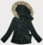 Dámska krátka prešívaná zimná bunda v army farbe J Style (5M3153-136) odstíny zelené L (40)