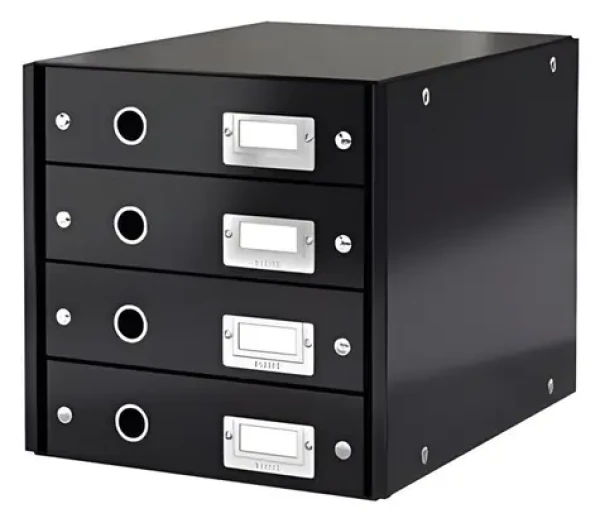 Leitz ClickStore čierna / Zásuvkový box / 4 zásuvky / Formát A4 / Kartón (60490095)