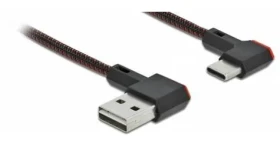DeLock / USB kábel / USB-A - USB-C / uhlový / 0,2 m / čierna (85279)