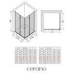 CERANO - Sprchovací kút Volpe Duo Ľ/P - 6 mm - čierna matná, transparentné sklo - 100x100x190 - zalamovacia CER-427387