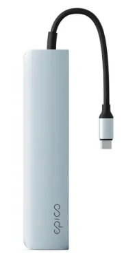 Epico 6v1 Aluminium Hub blankytne modrá / USB Hub / 100W USB-C PD / 2x USB-A / HDMI 8K/30Hz / SD/microSD (9915111600001)
