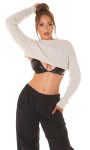 Sexy langarm crop sweater Einheitsgroesse